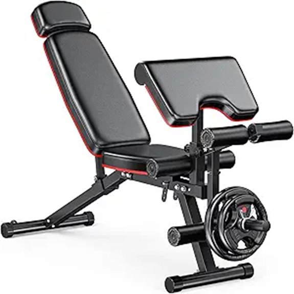 XDDIAS Adjustable Weight Bench with Leg Extension