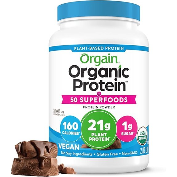 Orgain Organic Vegan Protein Powder Chocolate Fudge