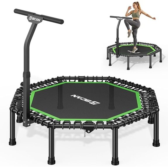 BCAN 51 Octagonal Fitness Trampoline with Handle Bar